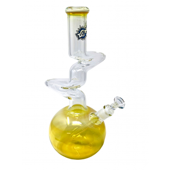 15" ZONG SKINNY CLEAR - 2 KINK BUBBLE + SILVER WATER PIPE - [ZS120-OGS]